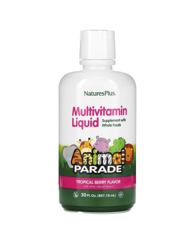 Жидкие Детские Мультивитамины, Тропический вкус, Animal Parade Gold, Natures Plus, 887 мл
