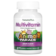 Мультивитамины для Детей, Вкус Винограда, Animal Parade, Natures Plus, 90 жевательных таблеток