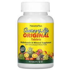 Мультивитамины и минералы, Source of Life, Multi-Vitamin & Mineral Supplement, Natures Plus, 90 таблеток