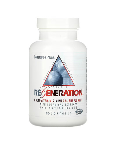 Мультивітаміни та Мінерали, Regeneration, Multi-Vitamin & Mineral Supplement, Natures Plus, 90 гелевих капсул