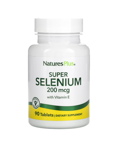 Селен із вітаміном Е, 200 мкг, Super Selenium With Vitamin E, Natures Plus, 90 таблеток