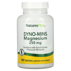 Магний, 250 мг, Dyno-Mins, Magnesium, Natures Plus, 90 таблеток