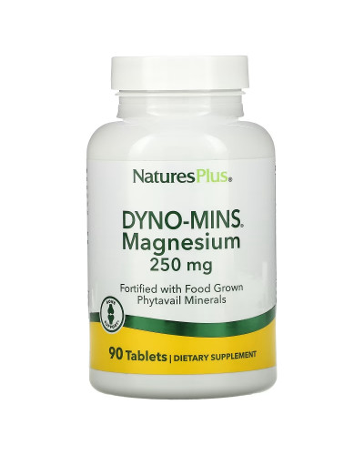 Магній, 250 мг, Dyno-Mins, Magnesium, Natures Plus, 90 таблеток