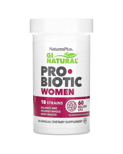 Пробіотик для жінок, 60 млрд КУО, GI Natural, Probiotic Women, Natures Plus, 30 капсул
