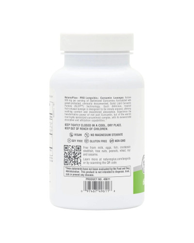 Куркумин, 500 мг, Pro Longvida Curcumin, Natures Plus, 60 леденцов