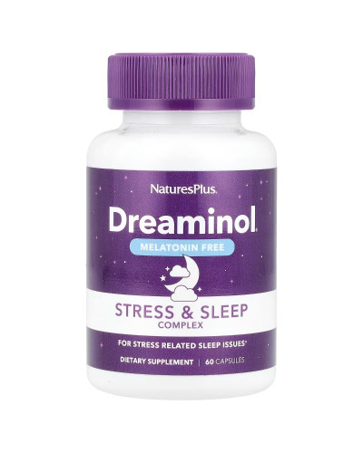 Комплекс для снятия стресса, без мелатонина, Stress & Sleep Complex, Melatonin Free, Natures Plus, 60 капсул