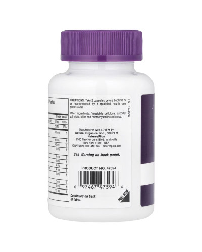 Комплекс для снятия стресса с мелатонином, Stress & Sleep Complex, with Melatonin, Natures Plus, 60 капсул