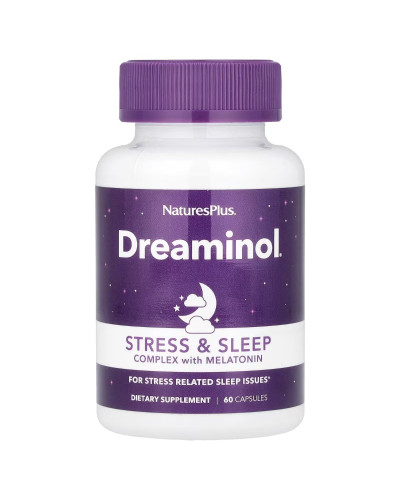 Комплекс для снятия стресса с мелатонином, Stress & Sleep Complex, with Melatonin, Natures Plus, 60 капсул