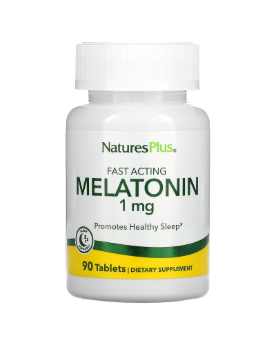 Мелатонін Швидкодіючий, 1 мг, Fast Acting Melatonin, Natures Plus, 90 таблеток