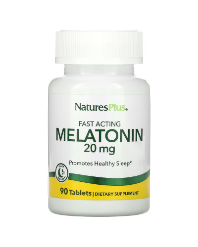 Мелатонін Швидкодіючий, 20 мг, Fast Acting Melatonin, Natures Plus, 90 таблеток
