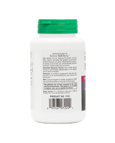 Лакрица 500мг, Herbal Actives, Natures Plus, 60 вегетарианских капсул