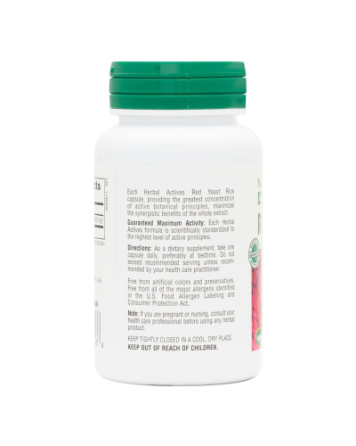 Красный Дрожжевой Рис 600мг, Herbal Actives, Natures Plus, 60 вегетарианских капсул Красный Дрожжевой Рис 600мг, Herbal Actives, Natures Plus, 60 вегетарианских капсул