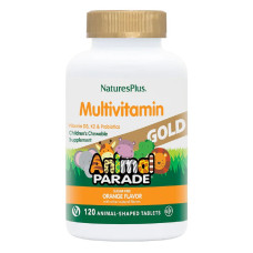 Мультивитамины для Детей, Вкус Апельсина, Animal Parade Gold, Natures Plus, 120 жевательных таблеток