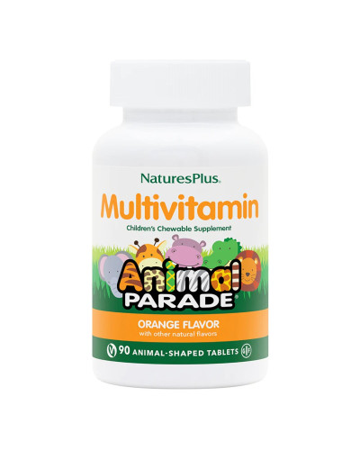 Детские Жевательные Мультивитамины, Вкус Апельсина, Source of Life, Animal Parade, Natures Plus, 90 жевательных таблеток