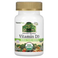 Органический Витамин D3 5000IU, Source of Life Garden, Natures Plus, 60 капсул