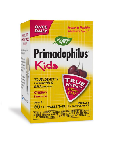 Пробіотики для дітей від 2 до 12 років, 3 млрд КУО, смак вишні, Primadophilus, Kids, Age 2-12, Nature's Way, 60 жувальних таблеток