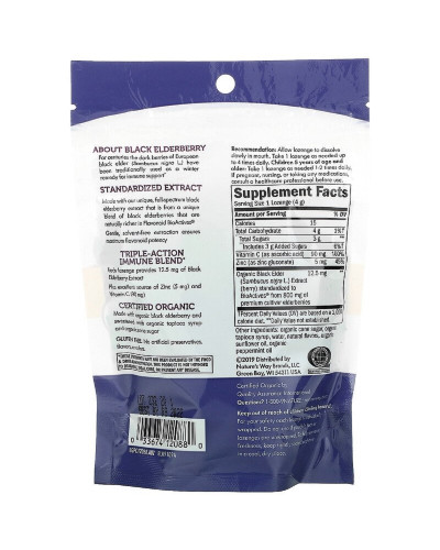 Леденцы бузины с цинком, вкус мяты, Sambucus, Zinc Lozenges, Peppermint, Nature's Way, 24 леденца