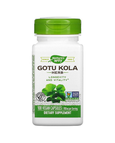 Готу Кола, 950 мг, Gotu Kola, Nature's Way, 100 вегетаріанських капсул