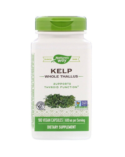 Ламинария, Kelp, Nature's Way, 600 мг, 180 капсул