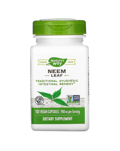 Лист нима 950 мг, Neem Leaf, Nature's Way, 100 вегетаріанських капсул