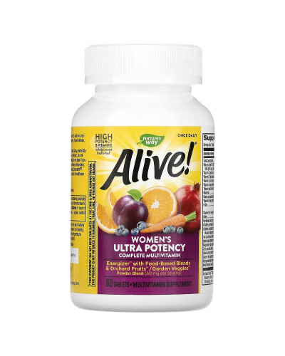 Мультивитамины Для Женщин, Nature's Way, Alive! Ultra Potency Multi-Vitamin, 60 Таблетки