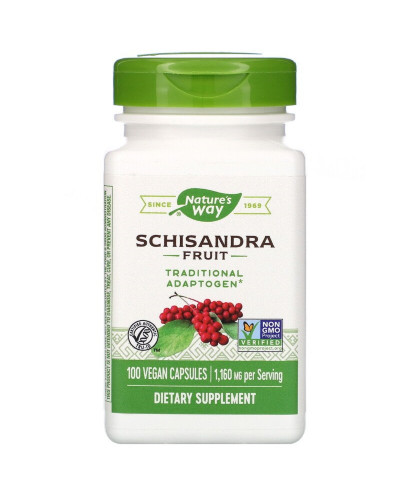 Лимонник, 580 мг, Schisandra Fruit, Nature's Way, 100 веганських капсул