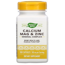 Минеральный комплекс Кальций Магний Цинк, 765 мг, Calcium Mag & Zinc Mineral Complex, Nature's Way, 100 капсул