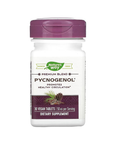 Пикногенол, Экстракт Сосновой Коры, Pycnogenol, Pine Bark Extract, Nature's Way, 50 мг, 30 Таблеток