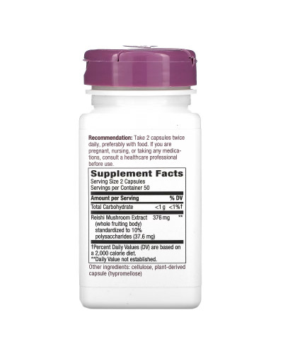 Грибы Рейши, Reishi, Standardized, Nature's Way, 376 mg, 100 Капсул Грибы Рейши, Reishi, Standardized, Nature's Way, 376 mg, 100 Капсул