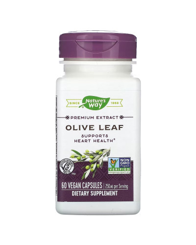 Оливковые Листья, экстракт премиум-класса, 250 мг, Olive Leaf, Nature's Way, 60 вегетарианских капсул