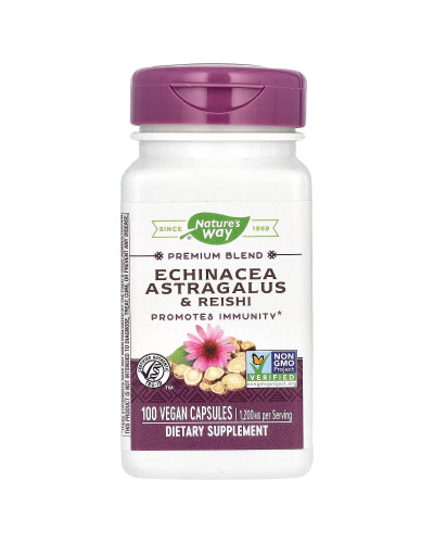 Ехінацея, астрагал та рейші, 1200 мг, Echinacea Astragalus&Reishi, Nature's Way, 100 вегетаріанських капсул