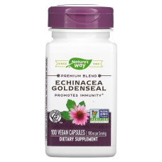 Эхинацея желтокорень, 450 мг, Echinacea Goldenseal, Nature's Way, 100 вегетарианских капсул.