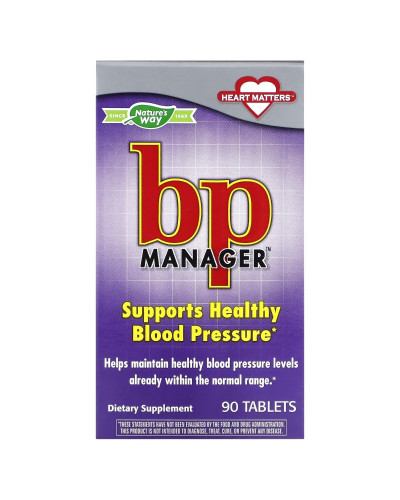 Нормалізація кров'яного тиску, BP Manager, Nature's Way, 90 таблеток