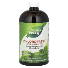 УЦЕНКА Жидкий Хлорофилл, Liquid Chlorophyll, Nature's Way, (мятный вкус), 473 мл (вмятины)
