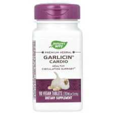 Чеснок-кардио, 350 мг, Garlicin Cardio, Nature's Way, 90 таблеток
