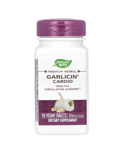 Часник-кардіо, 350 мг, Garlicin Cardio, Nature's Way, 90 таблеток