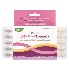 УЦЕНКА Женское здоровье при менопаузе, день/ночь, AM/PM Menopause Formula, Nature's Way, 60 таблеток (мятая коробка)