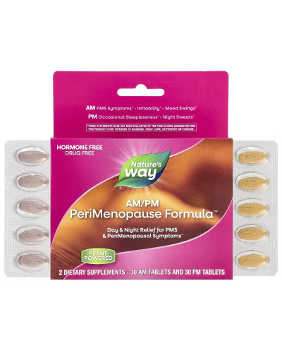 Женское здоровье при пременопаузе, день/ночь, AM/PM Menopause Formula, Nature's Way, 60 таблеток