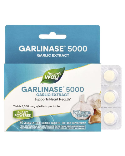 Екстракт часнику, 320 мг, Garlinase 5000, Garlic Extract, Nature's Way, 30 таблеток