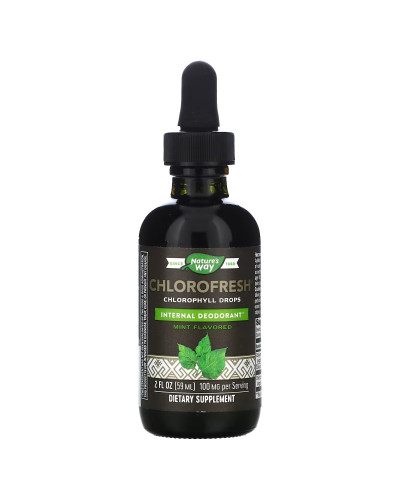 Хлорофіл у краплях, смак м'яти, Chlorofresh, Chlorophyll Drops, Nature's Way, 59 мл Хлорофіл у краплях, смак м'яти, Chlorofresh, Chlorophyll Drops, Nature's Way, 59 мл