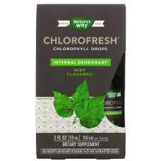 Хлорофилл в каплях, вкус мяты, Chlorofresh, Chlorophyll Drops, Nature's Way, 59 мл