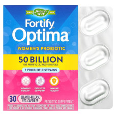 Пробиотики для женщин с отсроченным высвобождением, 50 млрд КОЕ, Fortify Optima, Women's Probiotic, 50 Billion, Nature's Way, 30 вегетарианских капсул