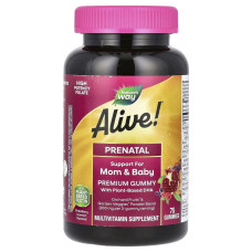 Мультивитамины для беременных, вкус клубника лимон, Alive! Prenatal Premium Gummy, Nature's Way, 75 жевательных конфет