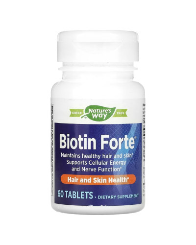 Биотин-форте, 5 мг, Biotin Forte, Nature's Way, 60 таблеток
