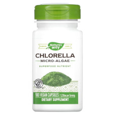 Хлорелла, 1230 мг, Chlorella, Micro-Algae, Nature's Way, 100 вегетарианских капсул