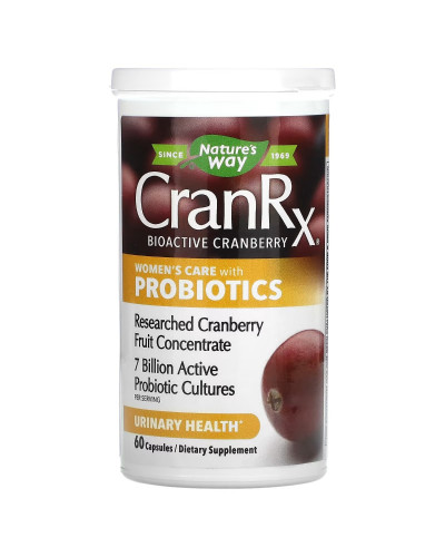 Журавлина біоактивна з пробіотиком, жіноче здоров'я, CranRx, Women's Care with Probiotics, Nature's Way, 60 вегетаріанських капсул