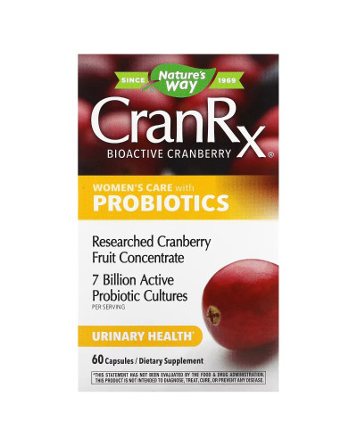 Журавлина біоактивна з пробіотиком, жіноче здоров'я, CranRx, Women's Care with Probiotics, Nature's Way, 60 вегетаріанських капсул