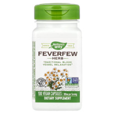 Пиретрум девичий (девичья пижма), 380 мг, Feverfew Herb, Nature's Way, 100 вегетарианских капсул