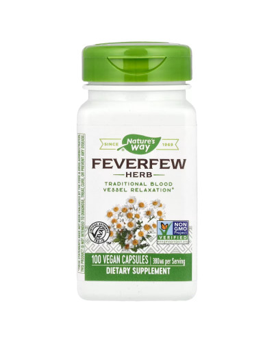 Піретрум дівочий (дівоча пижма), 380 мг, Feverfew Herb, Nature's Way, 100 вегетаріанських капсул