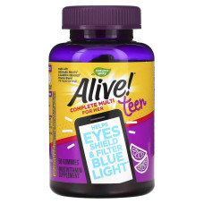 Мультивитаминный комплекс для девушек, цитрусовый вкус, Alive! Teen, Complete Multi for Her, Nature's Way, 50 жевательных таблеток